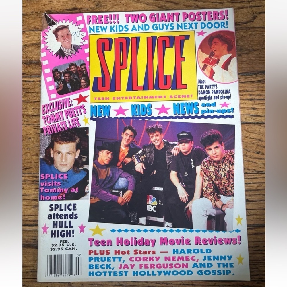 Splice Magazine February 1990 New Kids On The Block Damon Pampolina AS IS READ